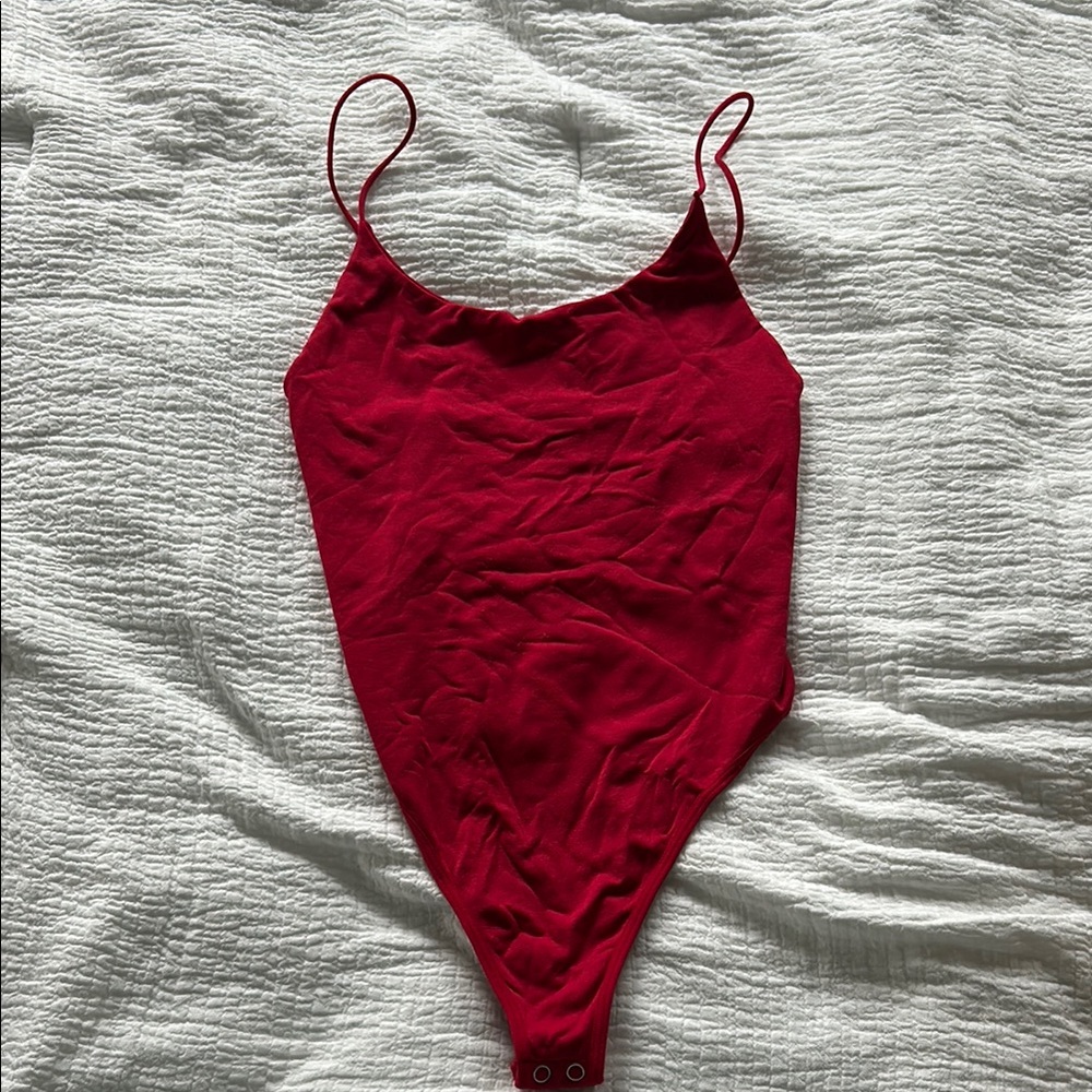 Forever 21 Red Lowback Bodysuit